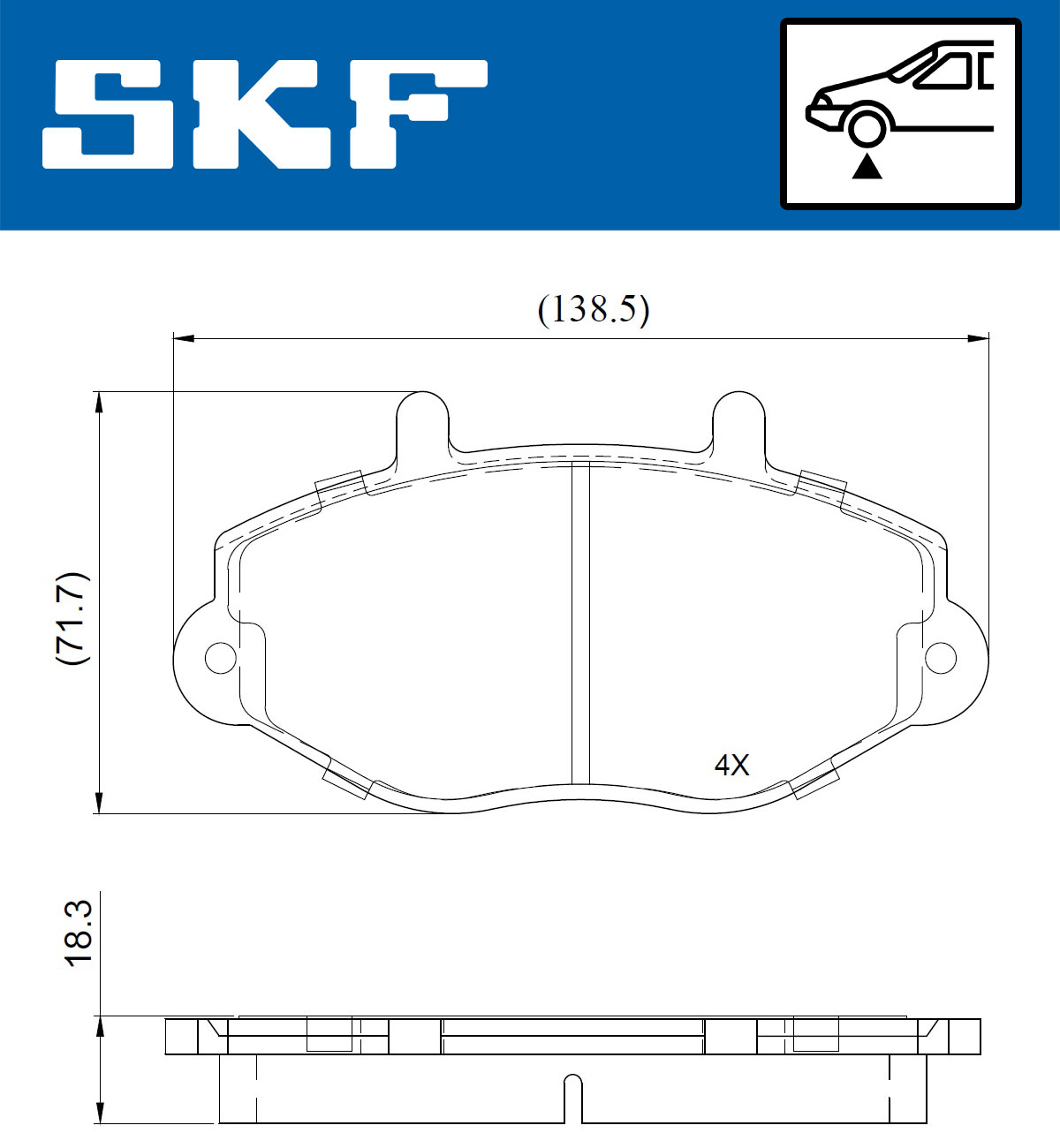SKF VKBP 81028 Bremsbelagsatz, Scheibenbremse